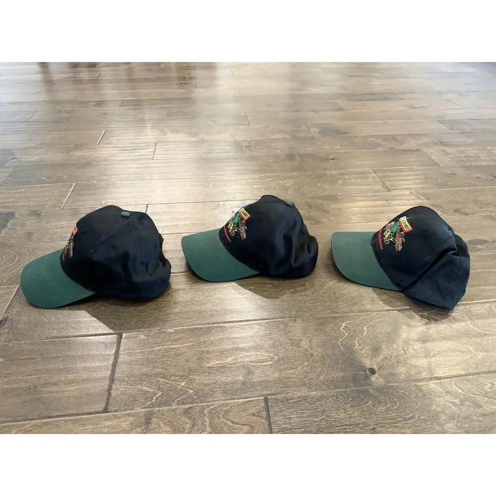 Lot Of 3 Vintage Les Schwab Tires Black Green Pride in Performance SnapBack Hat